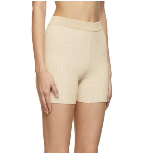Jacquemus Beige 'Le Short Arancia' Ribbed Biker Shorts - Picture 1 of 5
